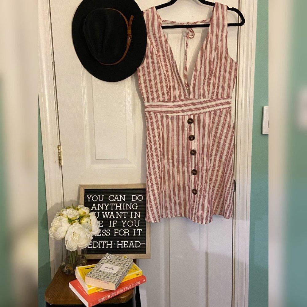Cotton Deep V Dress